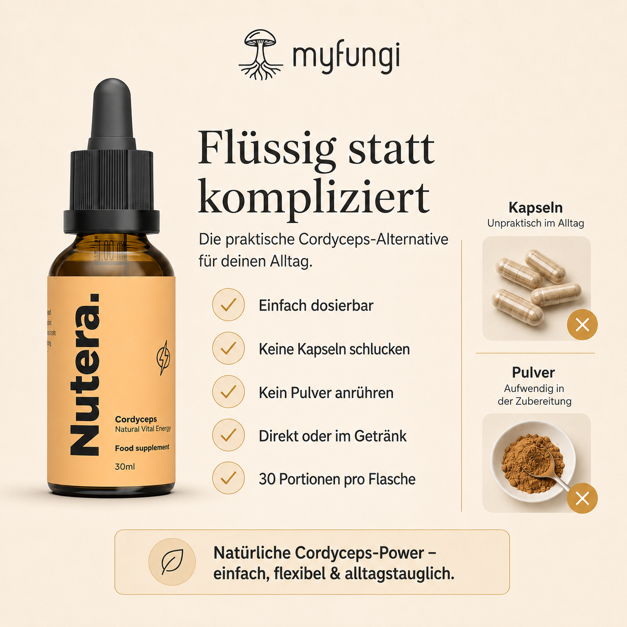 Cordyceps Extrakt Vorteile gegenüber Pulver oder Kapseln