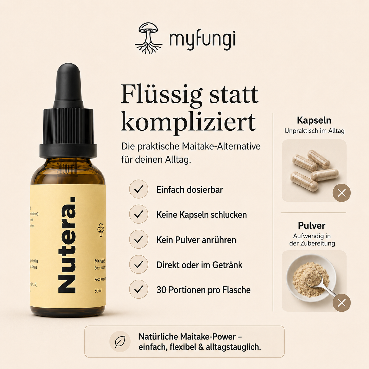 Maitake Extrakt Vorteile gegenüber Pulver oder Kapseln