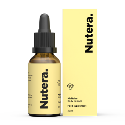 Maitake Extrakt Nutera Flasche und Verpackung