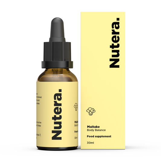 Maitake Extrakt Nutera Flasche und Verpackung