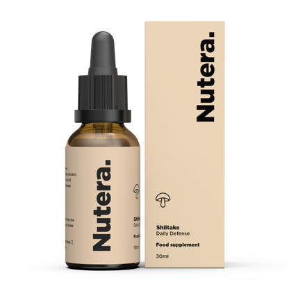 Shiitake Extrakt Nutera Flasche und Verpackung