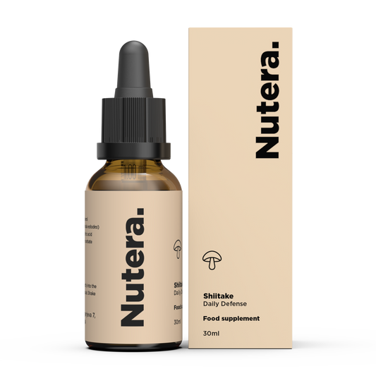 Shiitake Extrakt Nutera Flasche und Verpackung