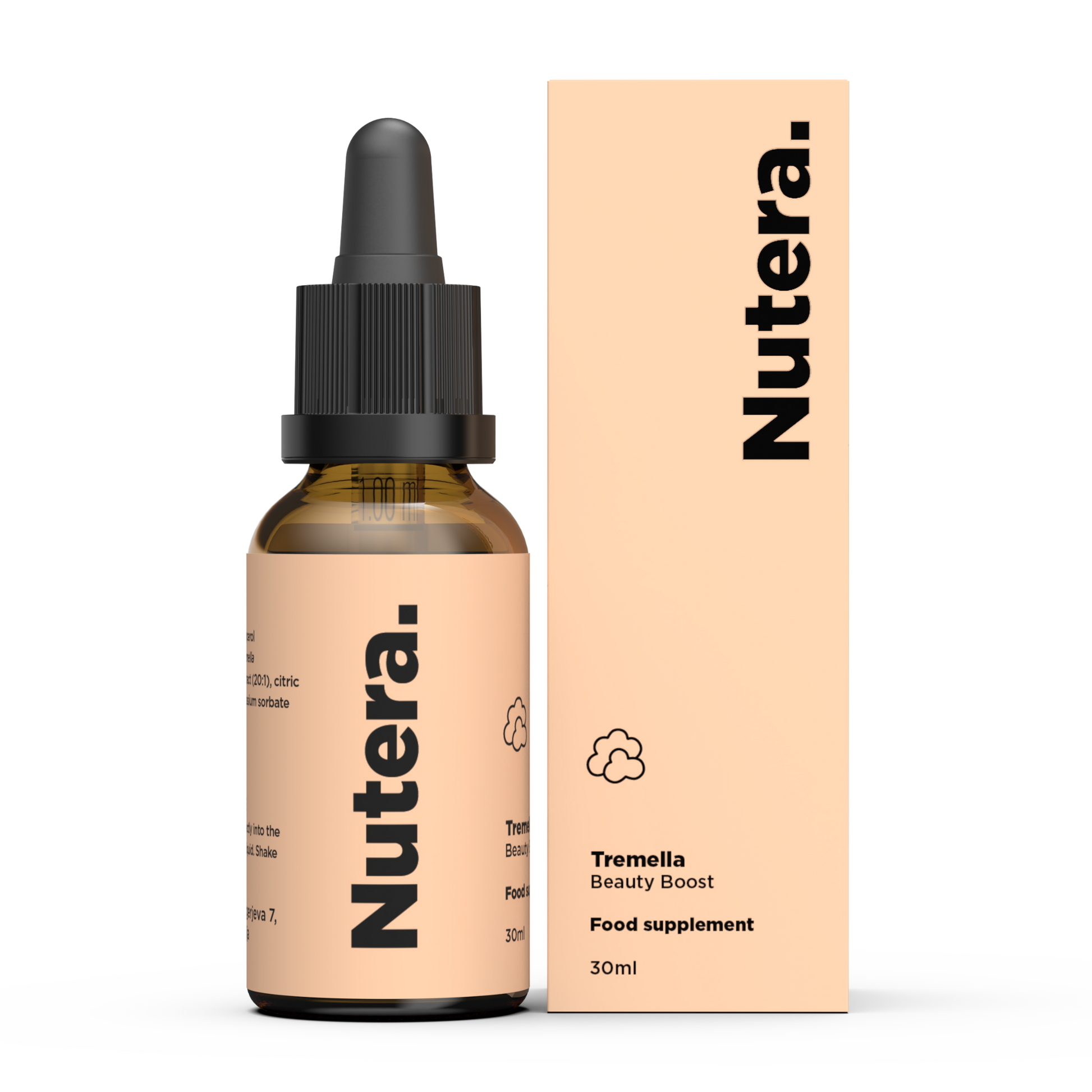 Tremella Extrakt Nutera Flasche und Verpackung